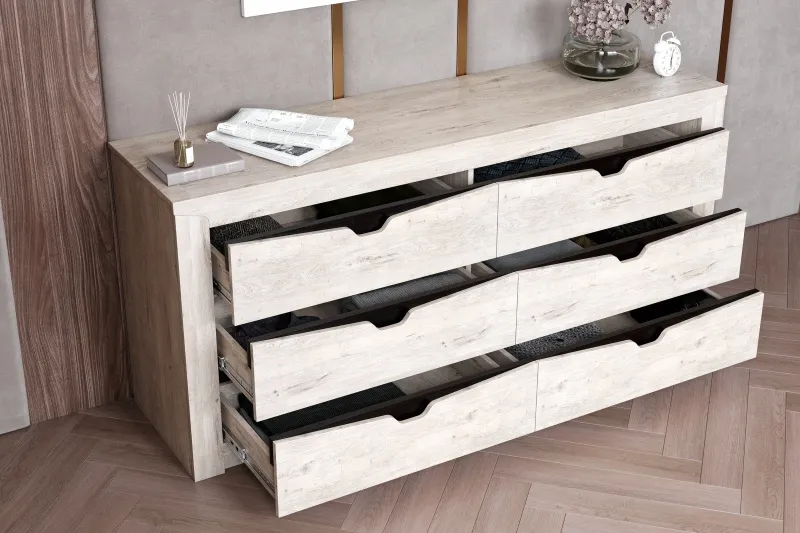 Комод с 6 ящиками "Соренто" спальня Дуб бонифаций